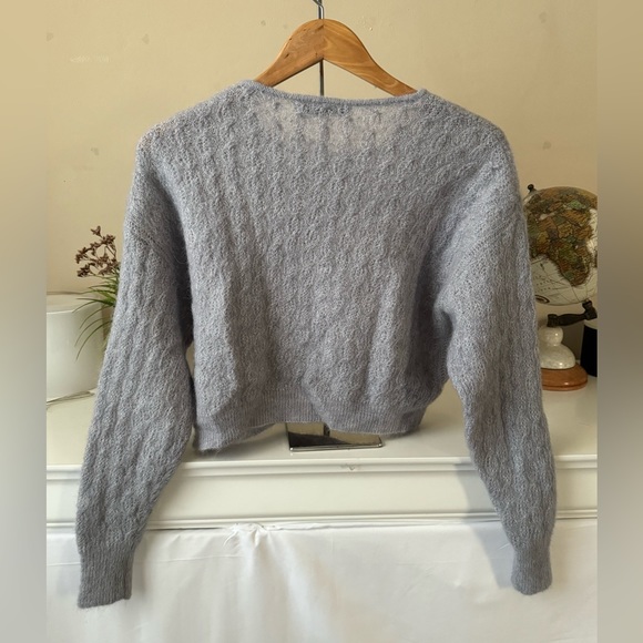 Zara Lilac Wool Blend Cropped Sweater Size L - Picture 3 of 5